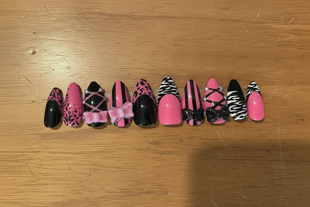 Pink and black Animal print