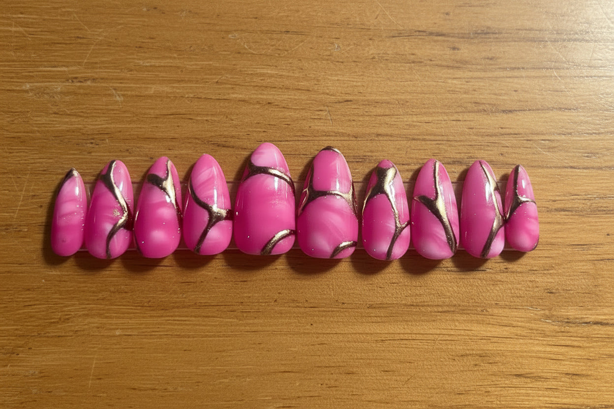 Pink and Gold Press-ons